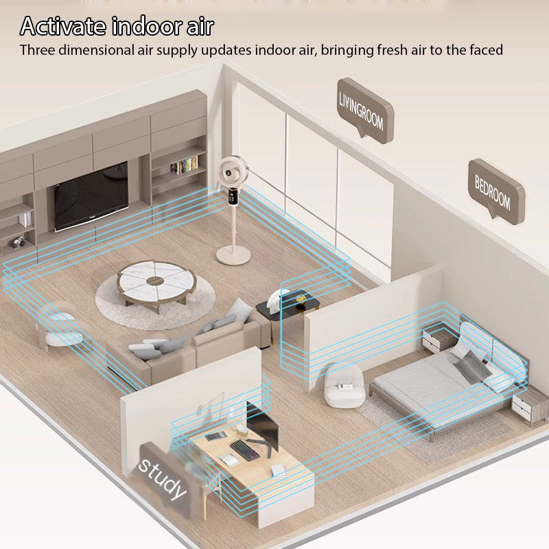 Vertical Air Circulator – Wide Range, Quiet Breeze & Modern Design