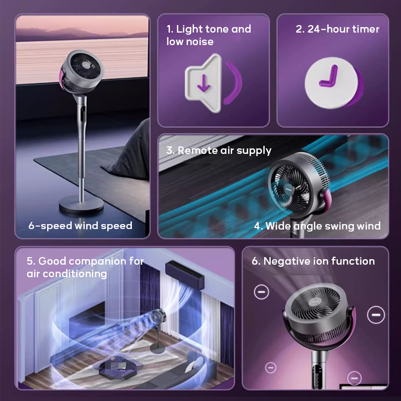 Oscillating Floor Fan – Compact, Quiet & Full-Room Coverage